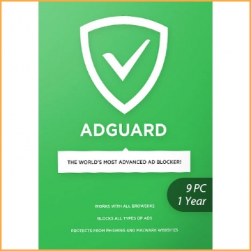 Adguard - 9 PCs - 1 Year